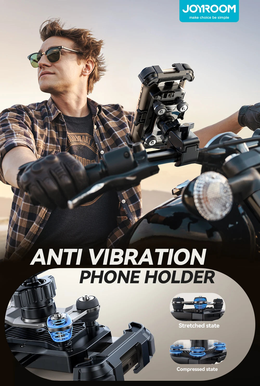 Motorcycle Phone Mount Anti Vibration Handlebar Holder - Smarsty
