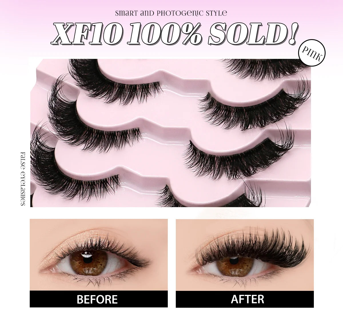 GROINNEYA Winged Cat Eye Faux Mink Lashes - Smarsty