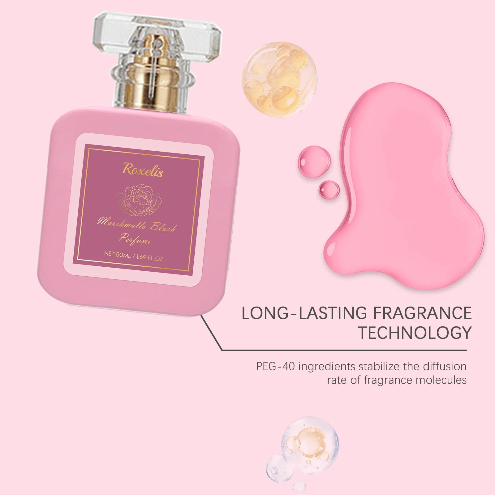 Roxelis Strawberry Sugar Sweet and Vital perfume Fresh, Sweet and Lasting Fragrance Date Commuting Multi Scene Portable Perfume