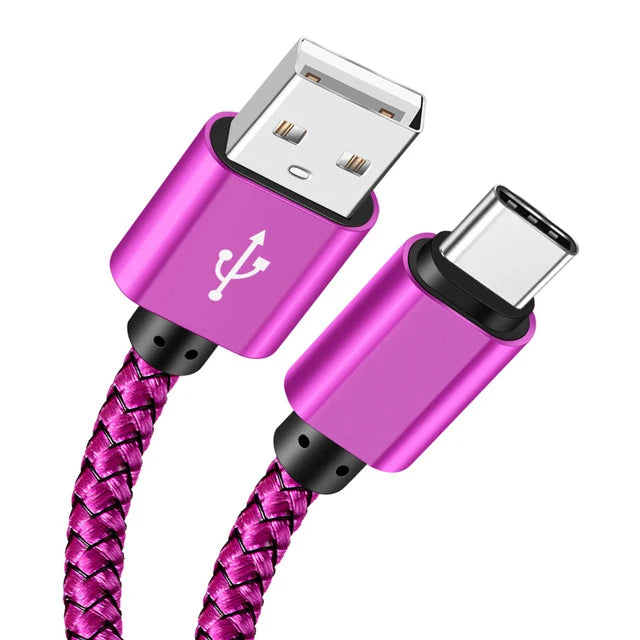 USB A to Type C Fast Charging Cable Nylon 1M 2M 3M - Smarsty