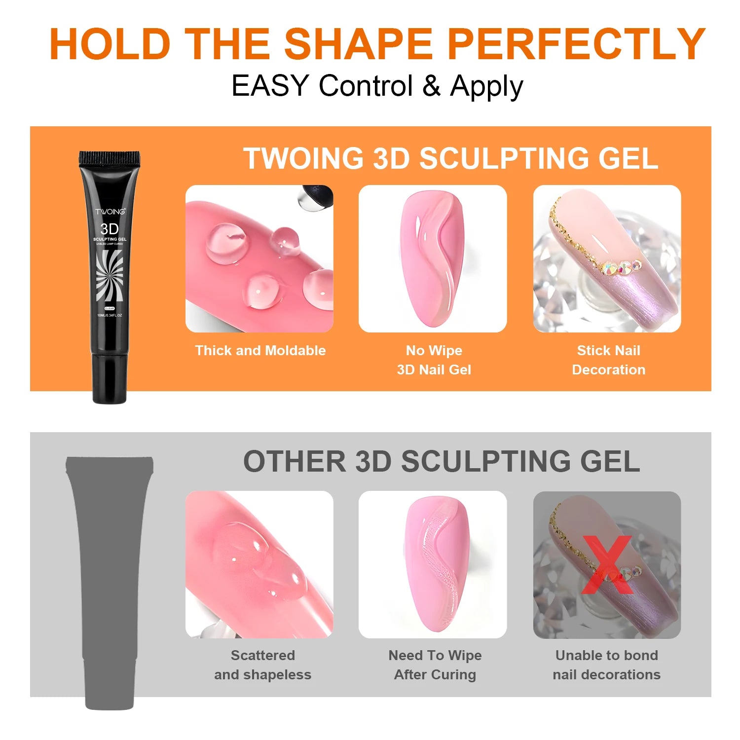 3D Nail Art Gel 10ml for Intricate DIY Designs - Smarsty