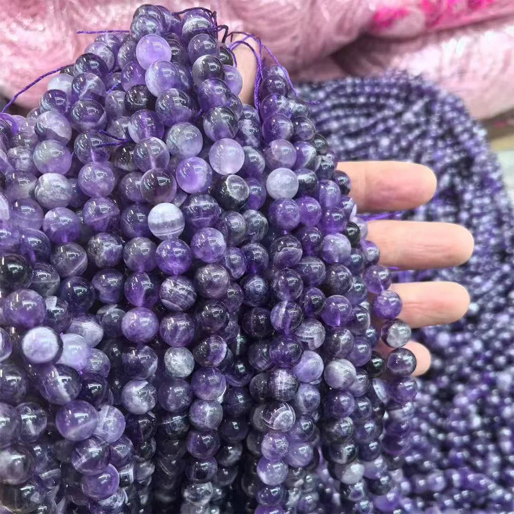 Natural Stone Beads Blue Tiger Eye Crystal Amethyst Rose Quartz Gemstone Bead for Jewelry Making Bracelet Necklace 4/6/8/10MM - Smarsty