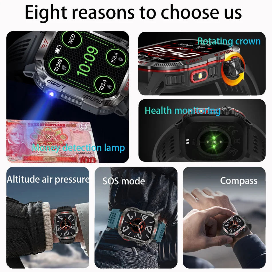 Waterproof Military GPS Smart Watch With Bluetooth Call - Smarsty