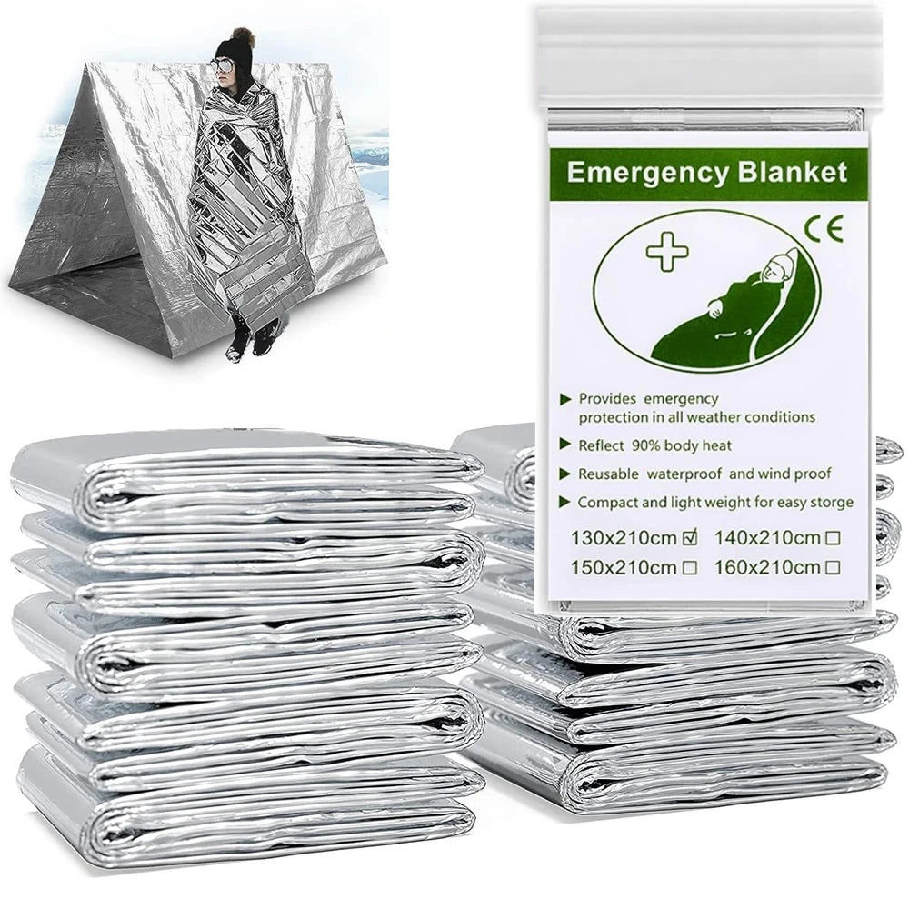 Survival Emergency Mylar Thermal Blanket Foil Space Blanket for NASA Body Warmer Outdoor First Aid Camping Gear Hiking Travel by Smarsty