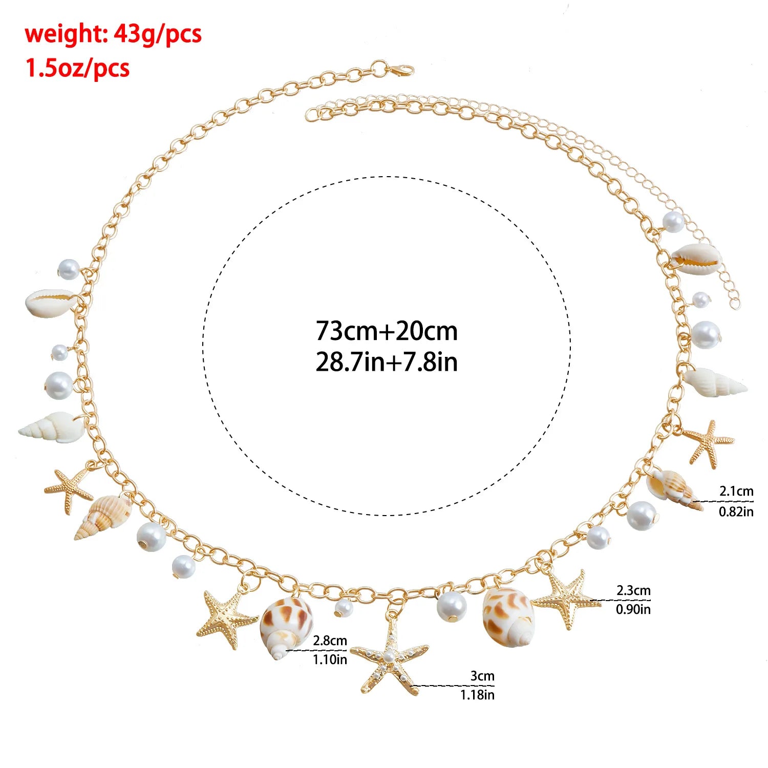 Bohemian Summer Beach Shell Waist Chain Jewelry - Smarsty