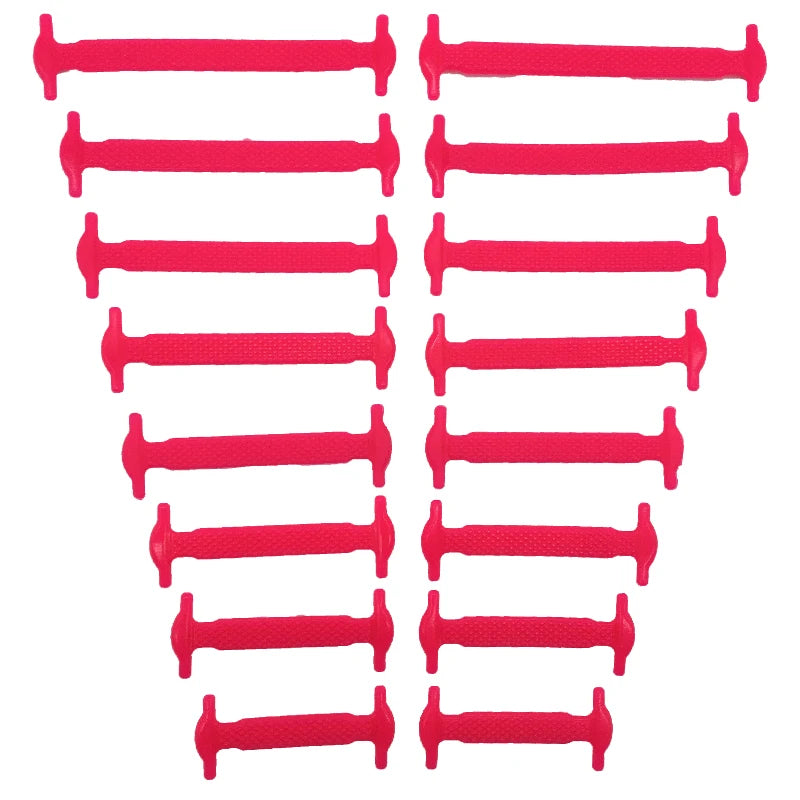 16pcs/lot Silicone Shoelaces No Tie Shoelaces 12 colors Elastic Lace Shoelace Creative Lazy Silicone Laces Rubber Lace - Smarsty