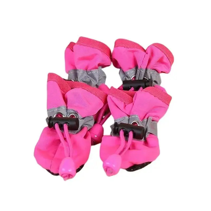 New 4pcs Waterproof Pet Dog Shoes Anti-slip Rain Snow Boot Thick Warm For Small Cats Dogs Puppy Socks Booties - Smarsty