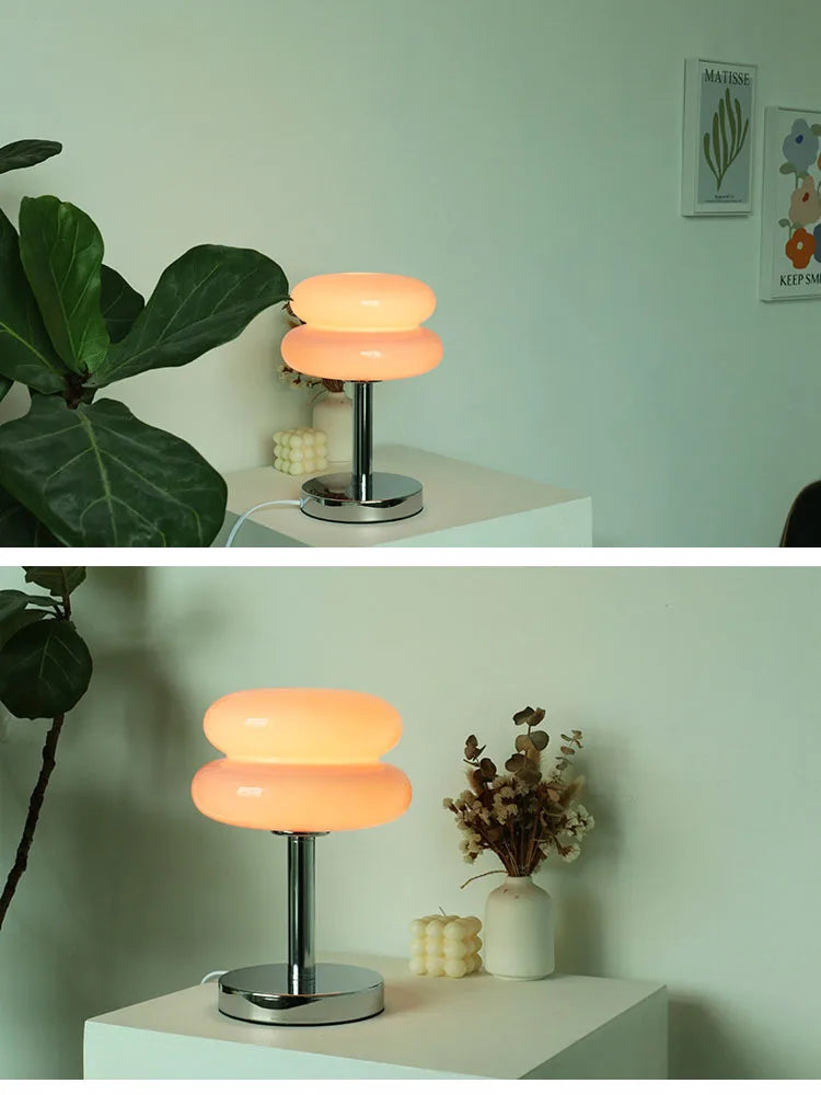 Macaron Glass Table Lamp with Dimming Feature for Bedroom Decor - Smarsty