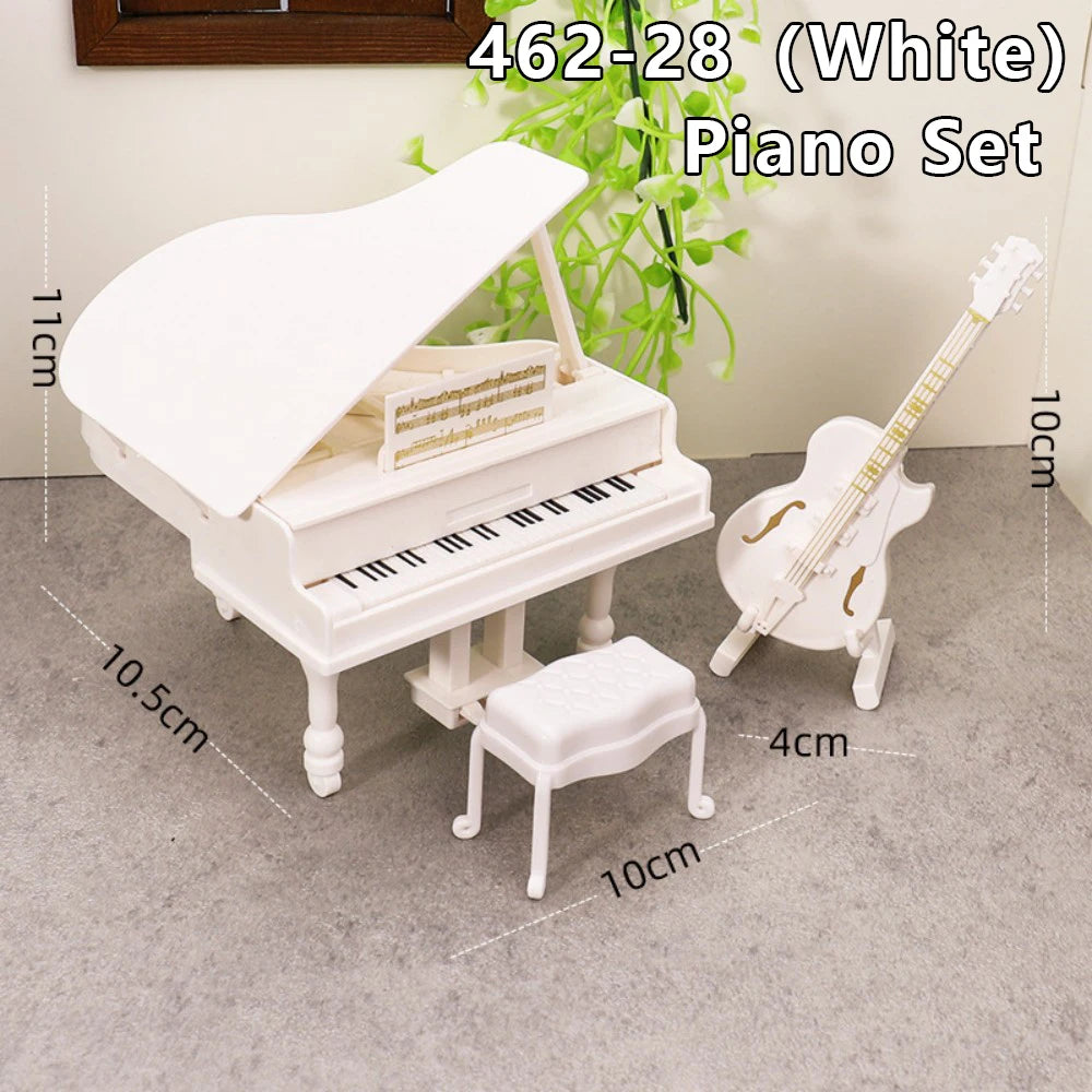 1:12 Dollhouse Miniature Cradle Crib Surround Bed Piano Table Set Furniture Kitchen Model Decor Toy Doll House Accessories by Smarsty
