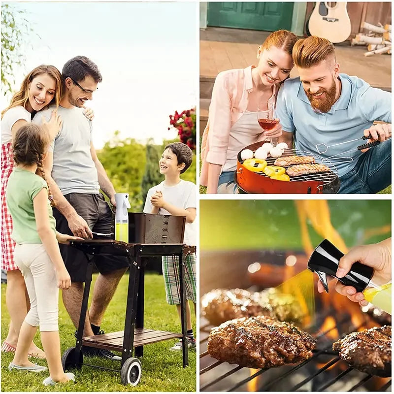 200/300/500ml Oil Spray Bottle BBQ Cooking Olive Oil Sprayer Plastic Baking Oil Spray Empty Bottle Vinegar Bottle Or Oil brush - Smarsty