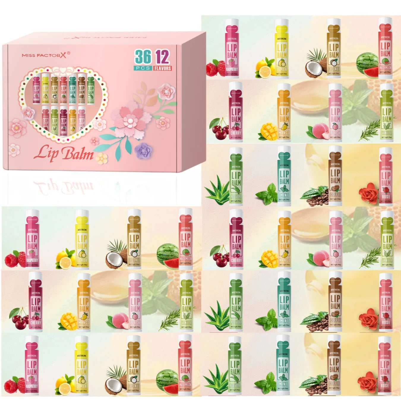 36PCS Deep Moisturizing Lip Balm Set for Bright Lips - Smarsty