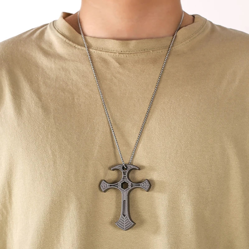 Tactical defense cross pendant, self-defense cool equipment, fashionable and exquisite, unique gift for friends.