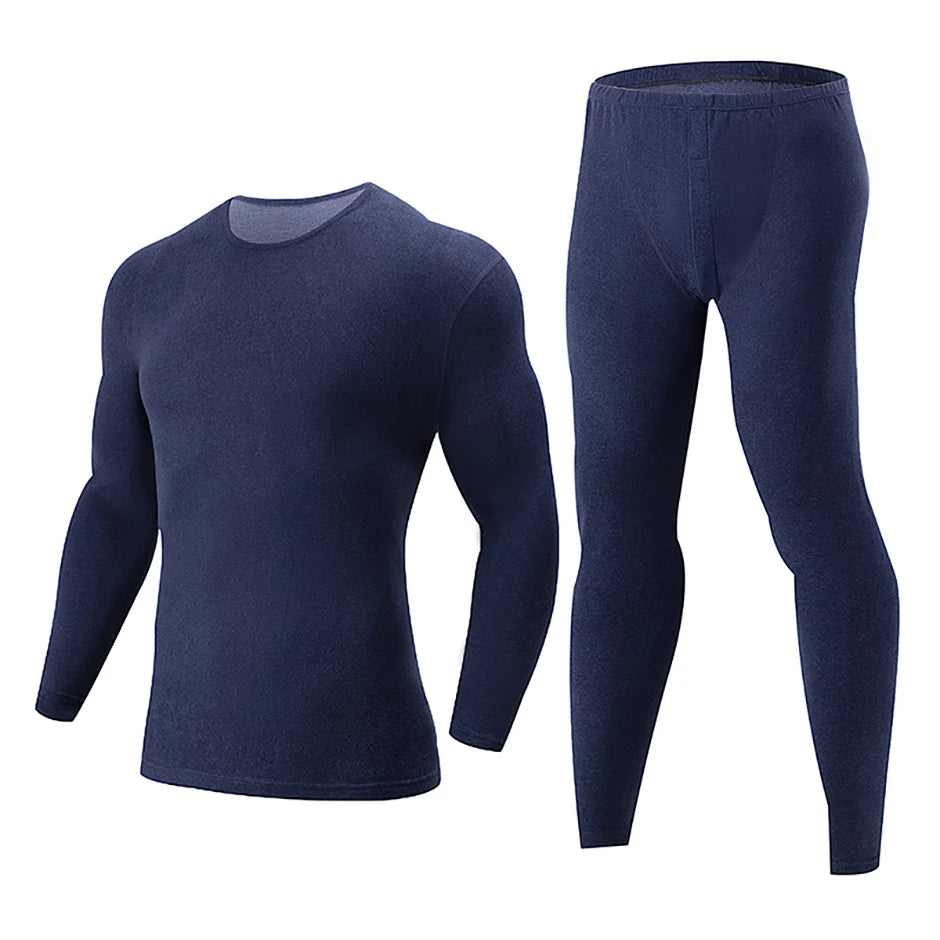 2/4 Pcs Men's Solid Color Simple Autumn And Winter Thermal Underwear Comfortable And Casual Bottoming Underwear Teenagers Pajama - Smarsty