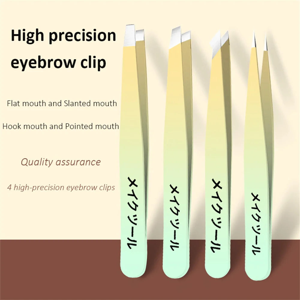 Ouriner Stainless Steel Eyebrow Tweezers Set for Precision Hair Removal - Smarsty