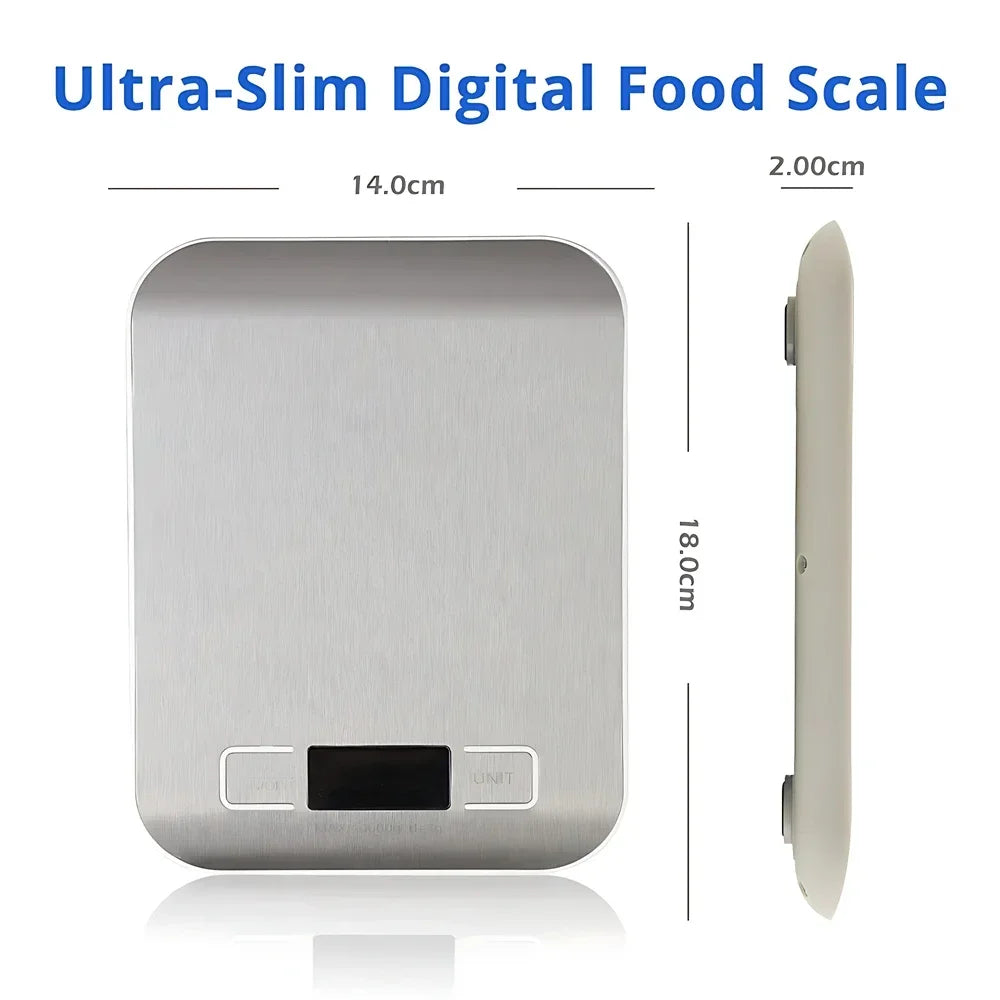5kg/1g Digital Kitchen Scale LED Stainless Steel High-precision Electronic Scales Home Jewelry Food Weighing Baking Tools by Smarsty