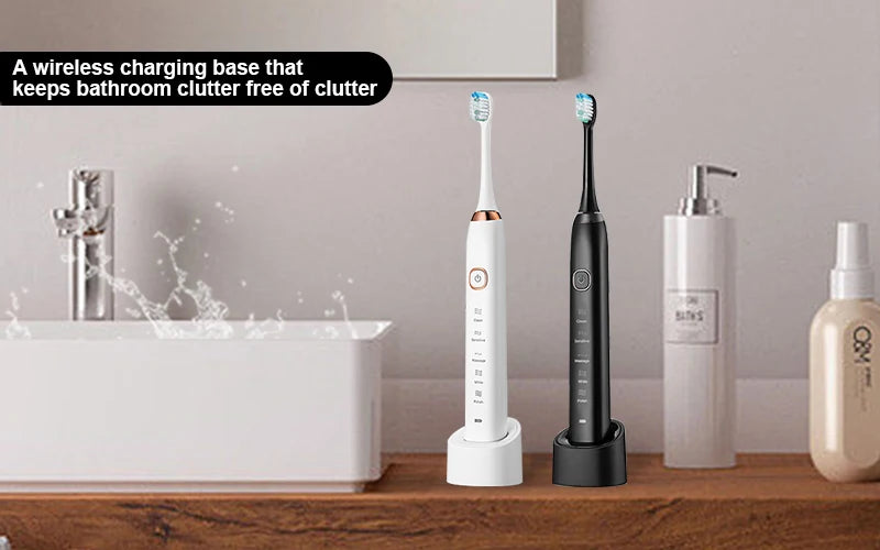 Sarmocare Electric Sonic Toothbrush with 8 Brush Heads - Smarsty