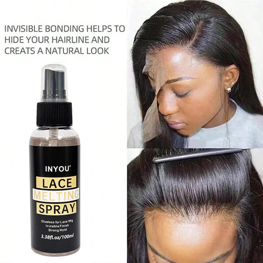 100ML Lace Wig Melting And Holding Spray Strong Natural Finish Wig Adhesive Glue for Lace Front Melt Super Hold Hair Spray - Smarsty
