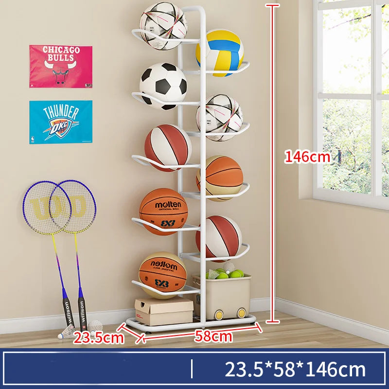 Indoor Children Basketball Storage Rack Put Ball Football Storage Basket Placed Rack Kindergarten Volleyball Stand Holder Space by Smarsty