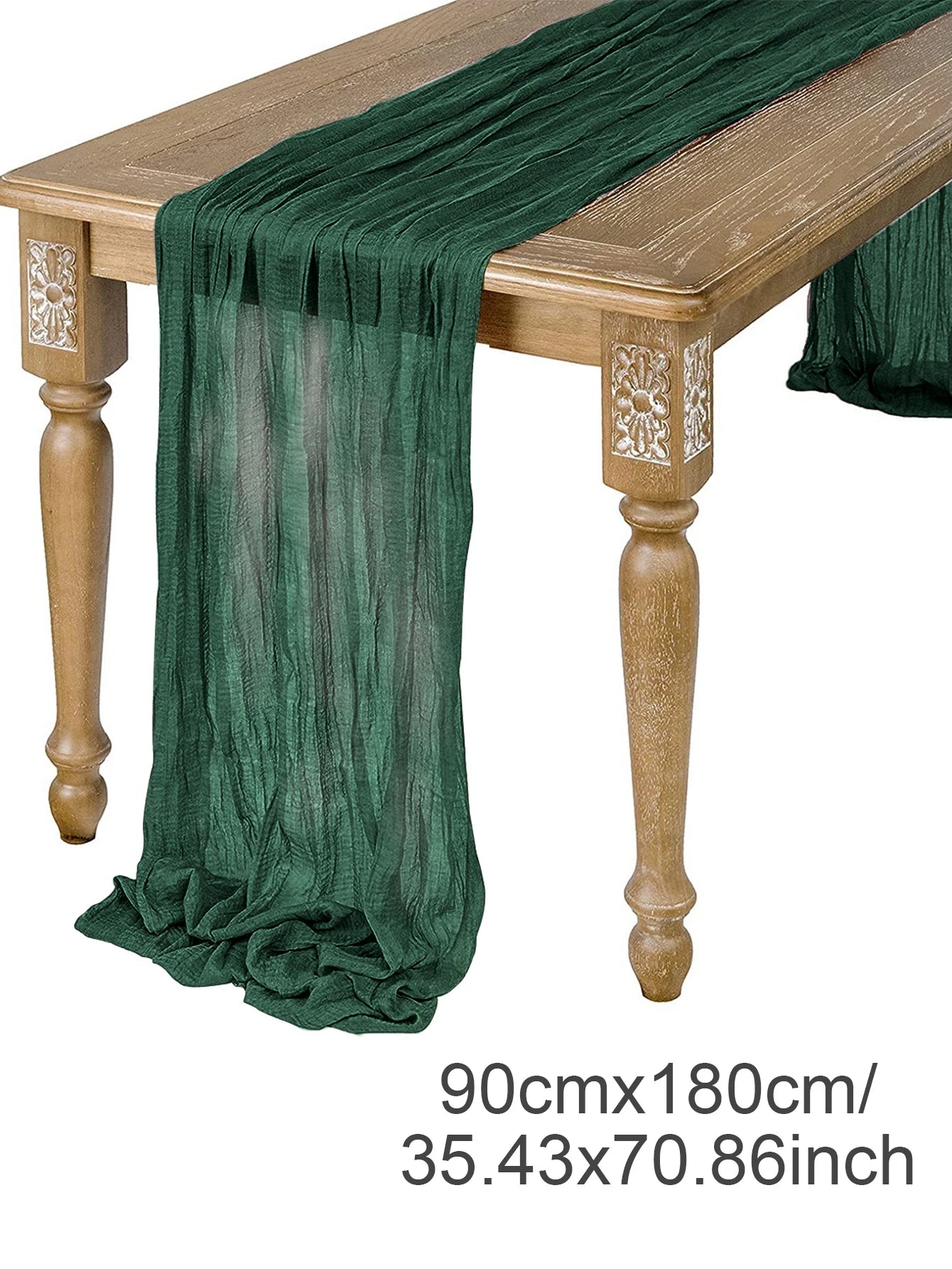 Sage Semi-Sheer Gauze Table Runner for Elegant Dining - Smarsty