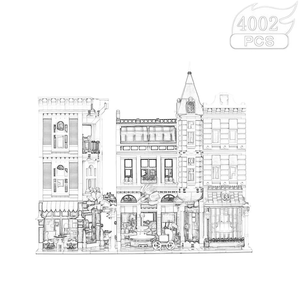 Creative Ideas Compatible 10224 King with figure Street View Building Block Hall Pet shop MOC Bank Christmas gift Adult toys