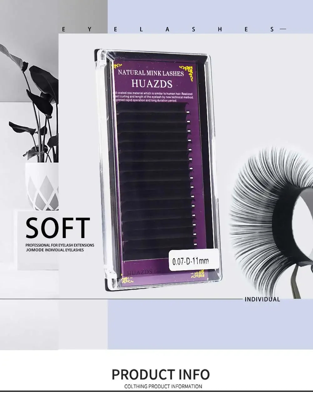 16 Rows Black Matte Eyelash Extensions for Natural Look - Smarsty
