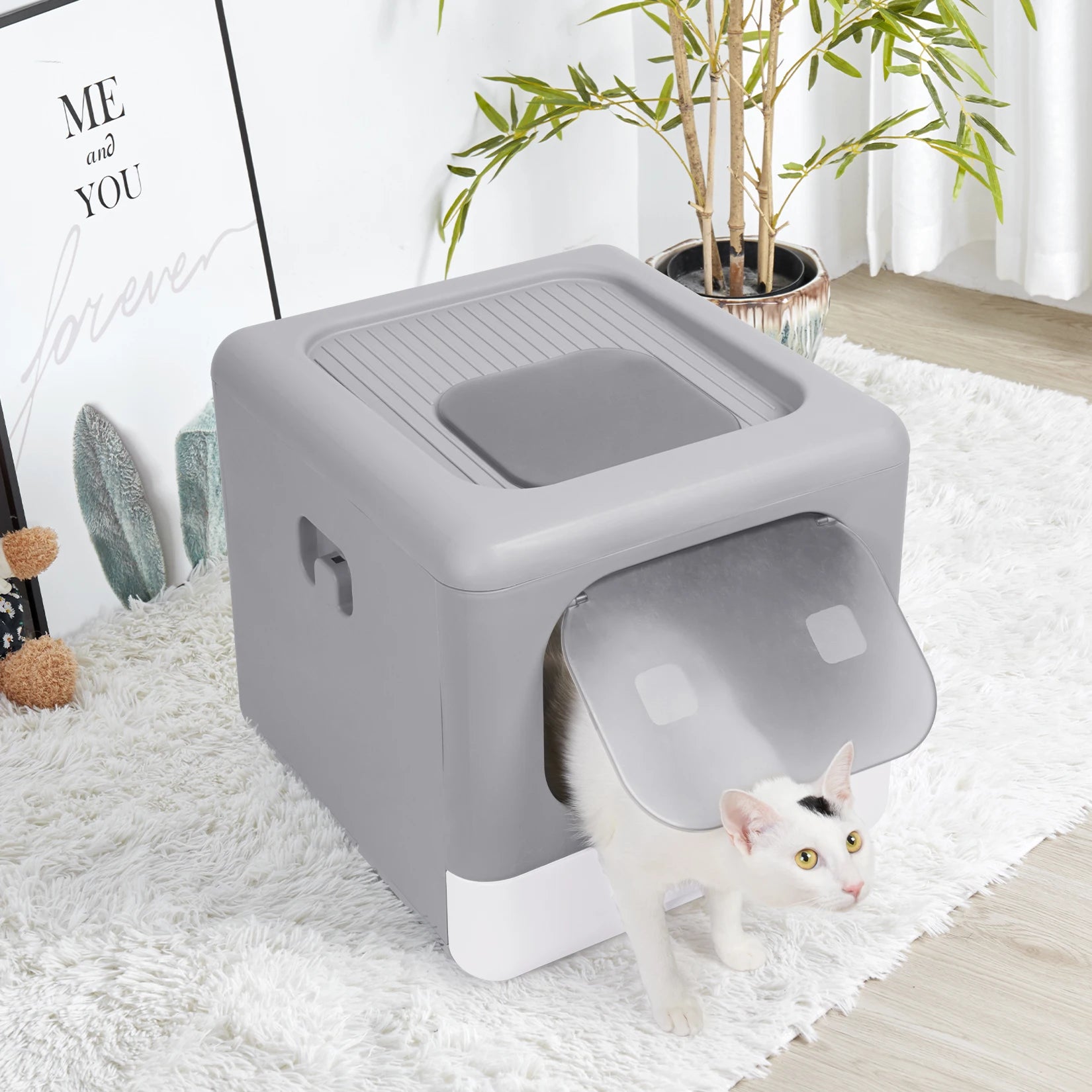 Enclosed Cat Litter Box with Sifting Tray - Smarsty