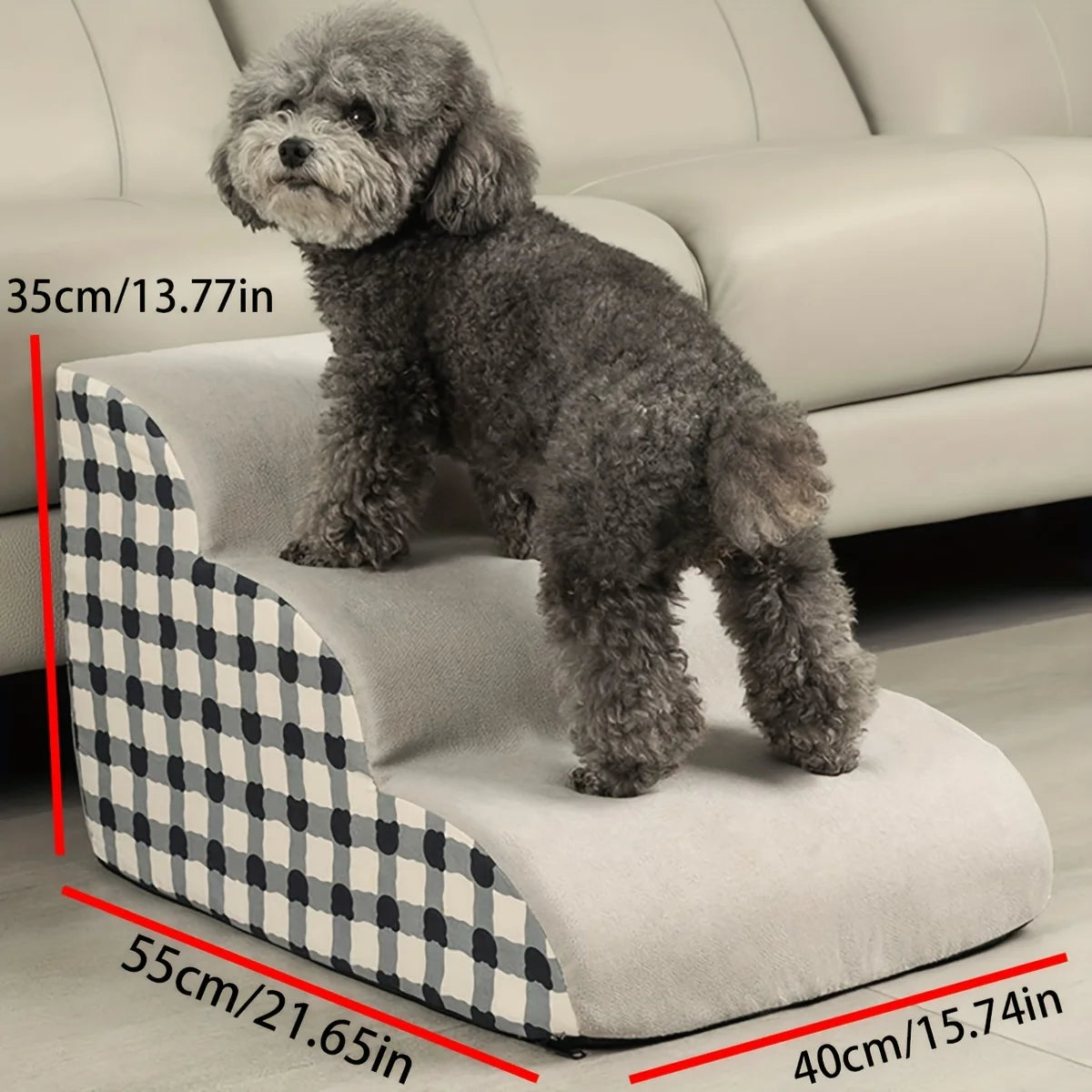 Pet 2/3 Steps High Density Foam Dog Secure Stairs Ramps Non-Slip Pet Steps for Older Dogs Pet with Joint Pain Sofa Bed Ladder - Smarsty