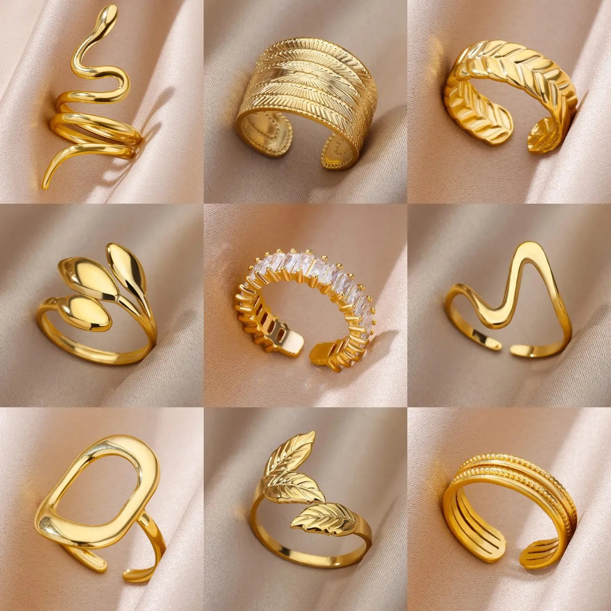Luxury Gold 316L Stainless Steel Rings for Women - Smarsty