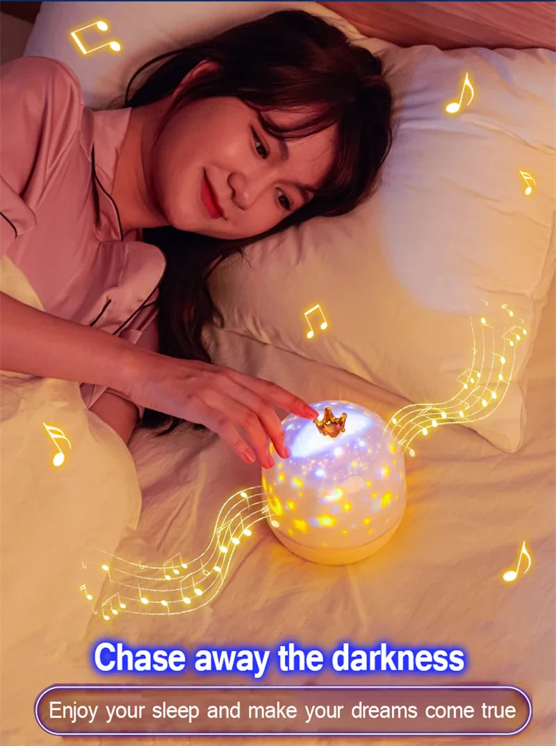 Crown Star Light Projection Night Lamp for Kids - Smarsty