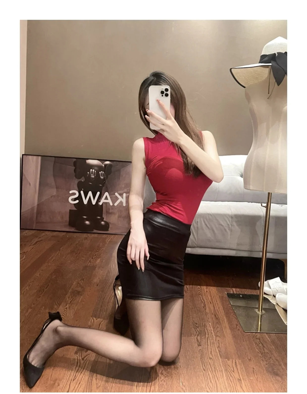 Leather Matte Slim Mini Sexy Fashion PU Hot Short High Waist Skirt Korean Nightclub Streetwear Wholesale Clothes 7ST - Smarsty