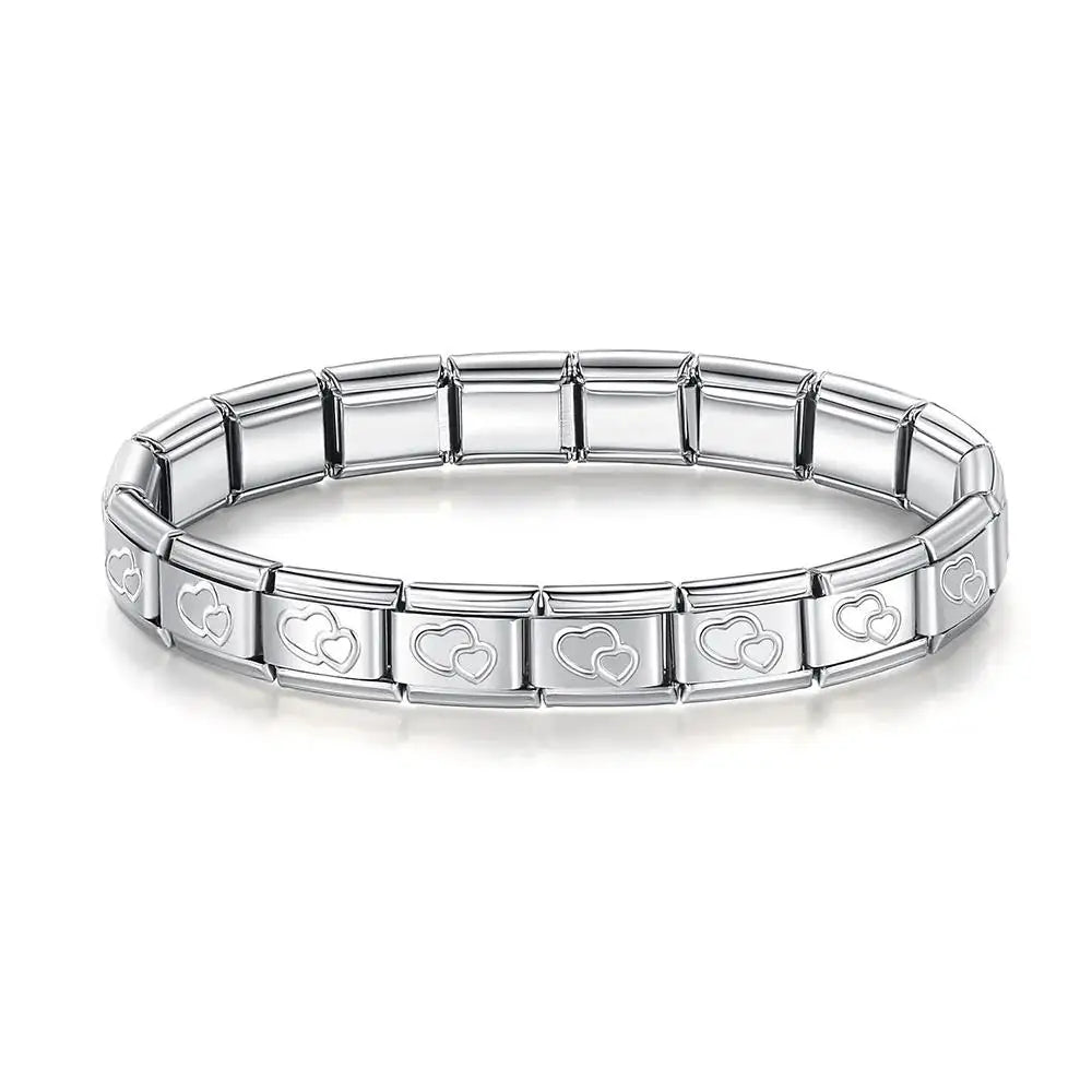 Italian Charm Stainless Steel Elastic Link Bracelet - Smarsty