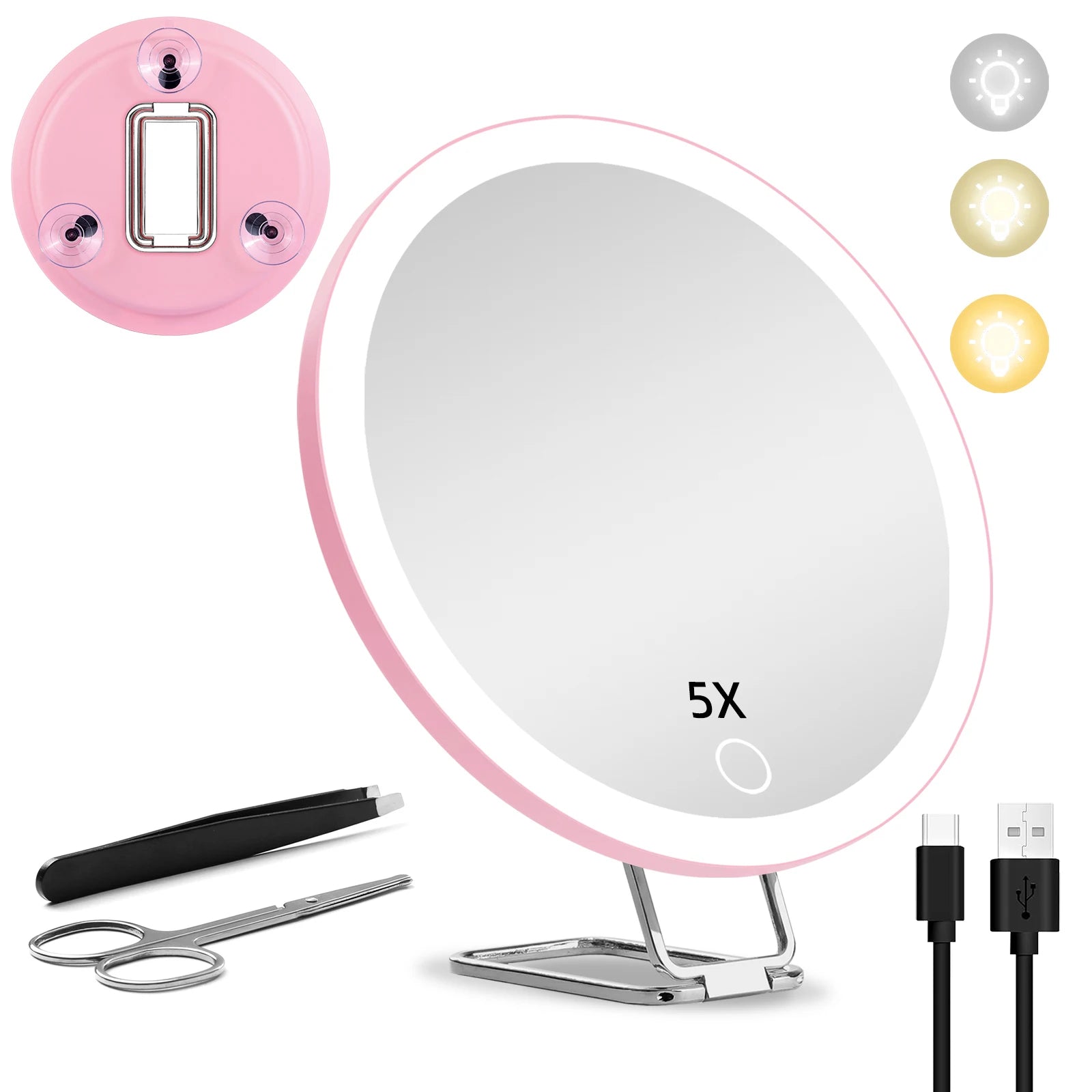 6 Inch Magnifying Mirror with Light for Travel - Smarsty