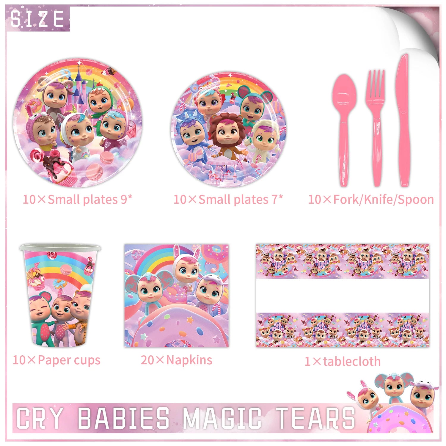Cry Babies Birthday Party Decorations Tableware Set - Smarsty