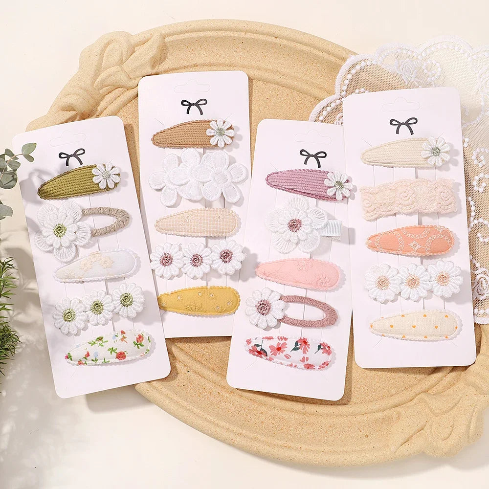 5Pcs Floral Hair Clips Set for Girls - Smarsty