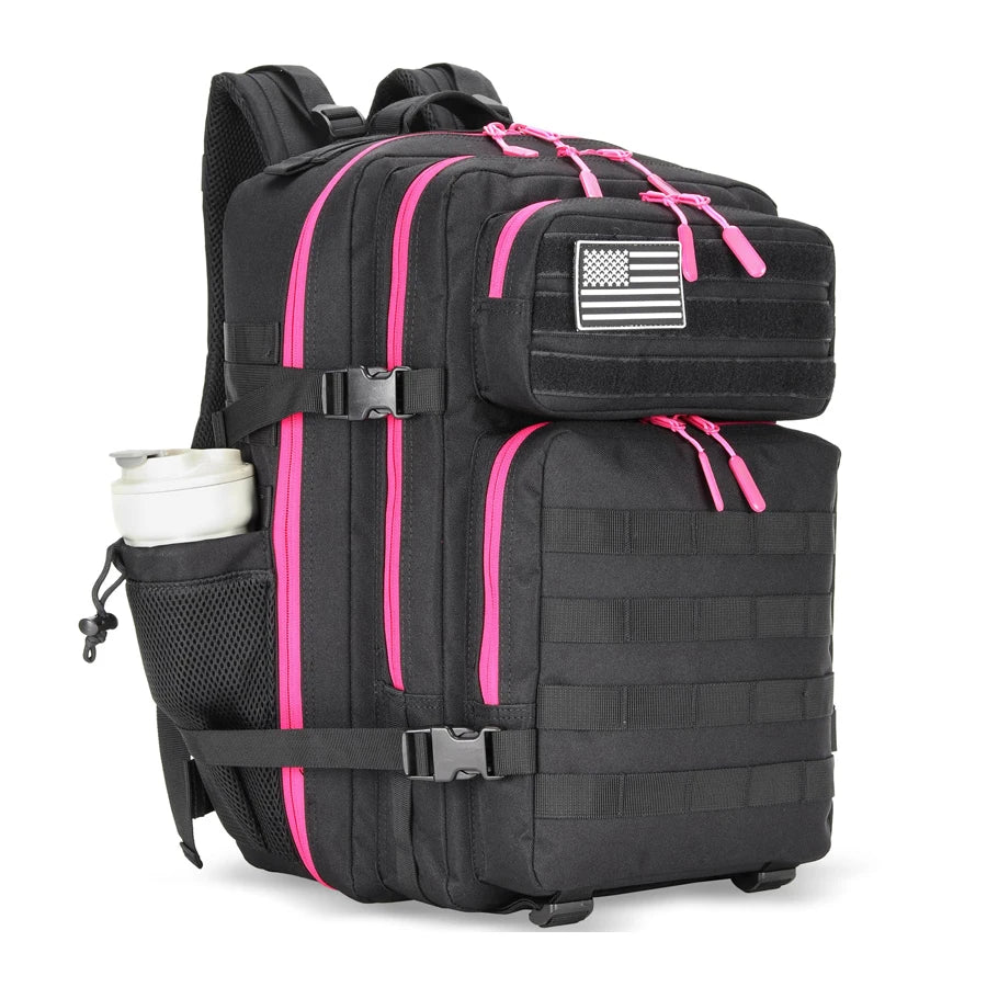 LHI 45L Tactical Backpack for Men and Women Large Athlete Gym Bag Outdoor Sports Hiking Survival Rucksack with Bottle Holder - Smarsty