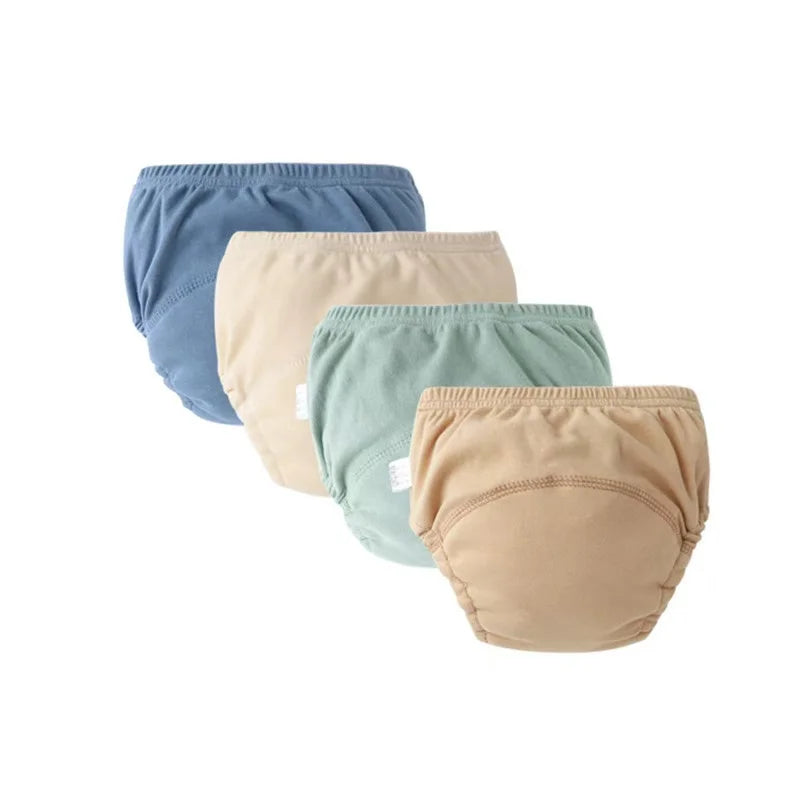 4PCS Baby Waterproof Diapers Pee Shorts Underwears Reusable Soft Ecological Cotton Toddler Potty Training Pants For Boys Girls by Smarsty