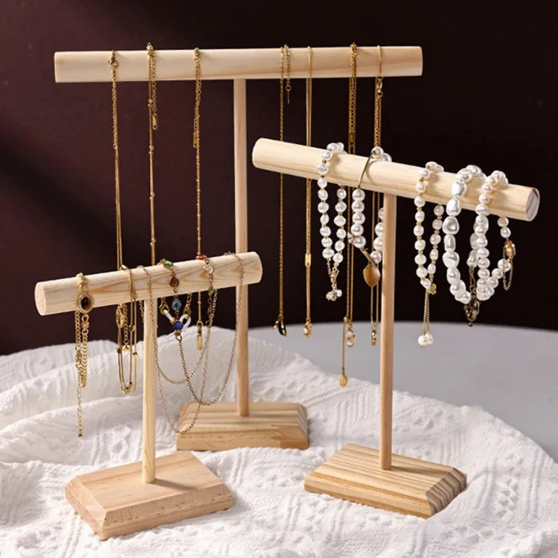 Solid Wood Jewelry Display Stand for Bracelets and Necklaces - Smarsty