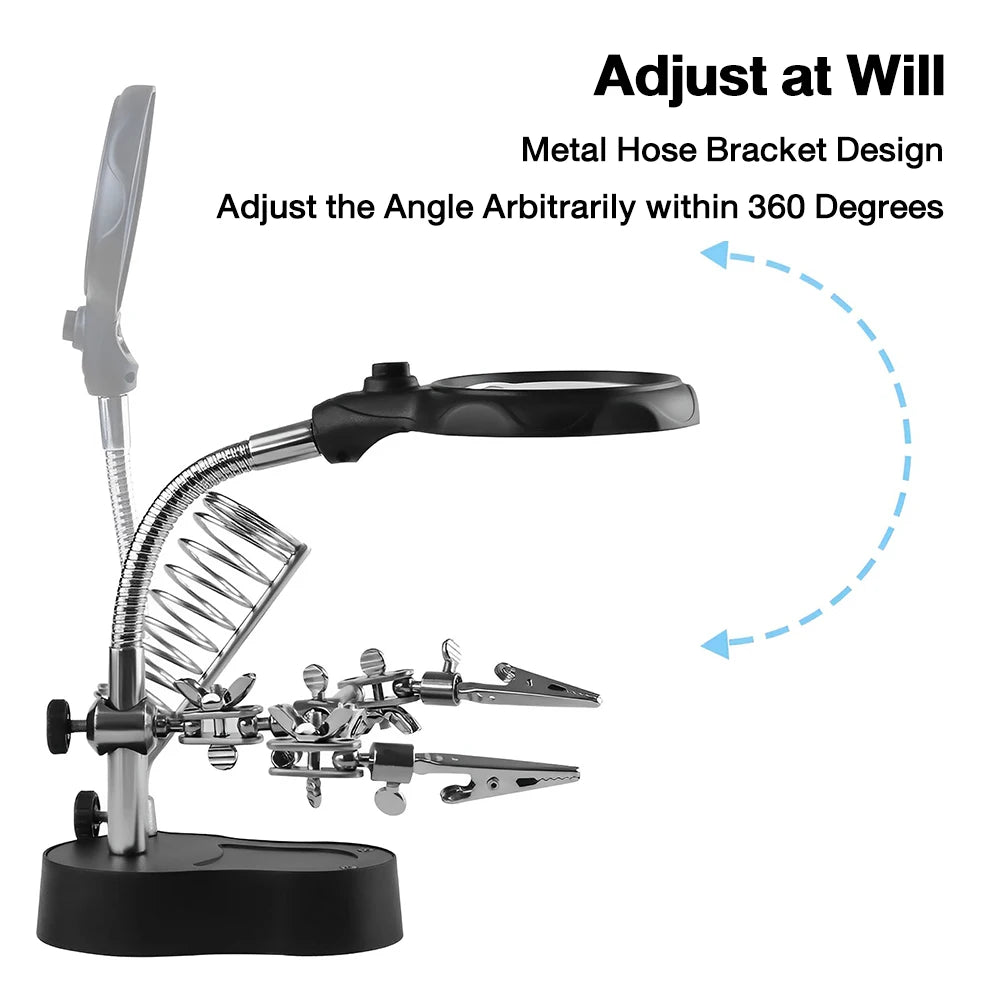 Welding Clip Magnifier with LED Light and Stainless Steel Durability - Smarsty