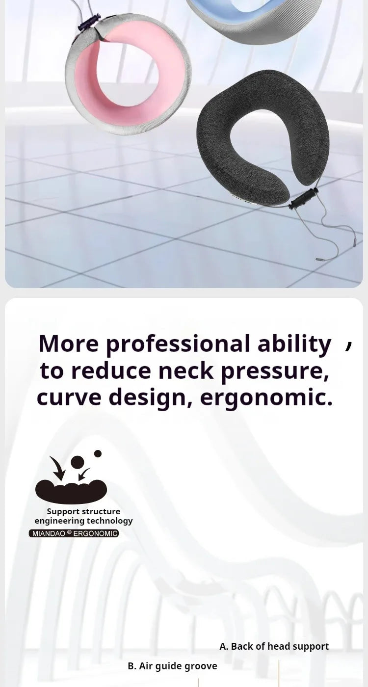 Memory Foam U-Shaped Travel Pillow for Neck Support - Smarsty