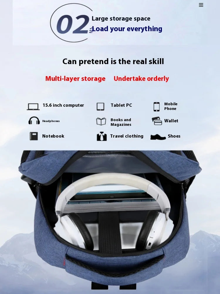 Nylon Backpack Simple And Fashionable Casual Backpack Business Commuting Computer Bag Large Capacity Backpack - Smarsty