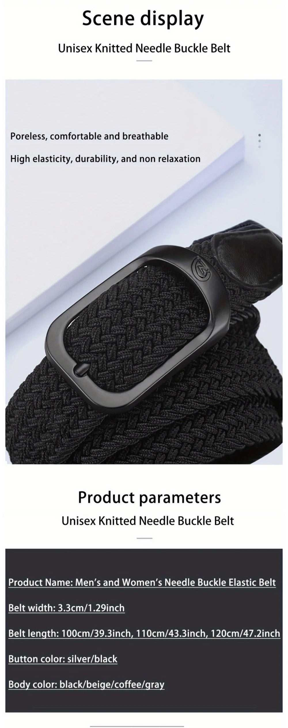 Unisex Woven Elastic Belt Casual Outdoor Sports - Smarsty