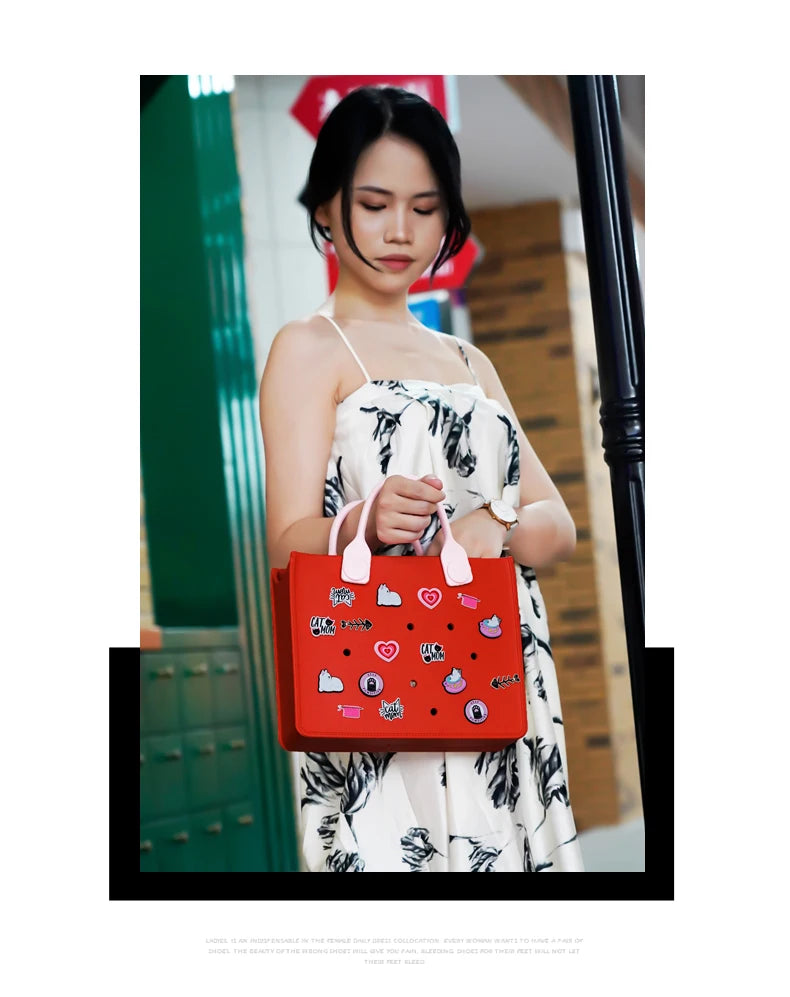 EVA Shoulder Tote Bag Waterproof For Women Beach Storage - Smarsty