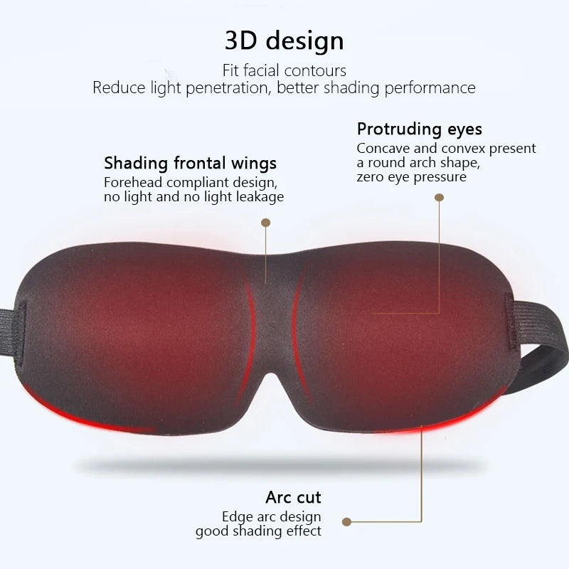 3D Contoured Sleep Eye Mask for Total Light Blockout - Smarsty