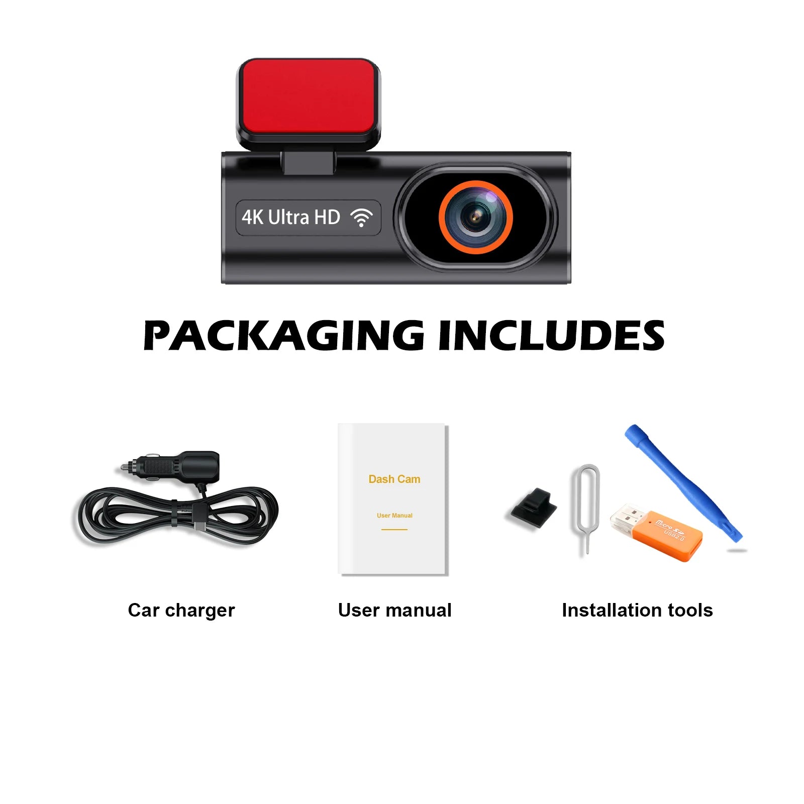 4K Dash Cam Ultra HD Car Front Night Vision Parking - Smarsty