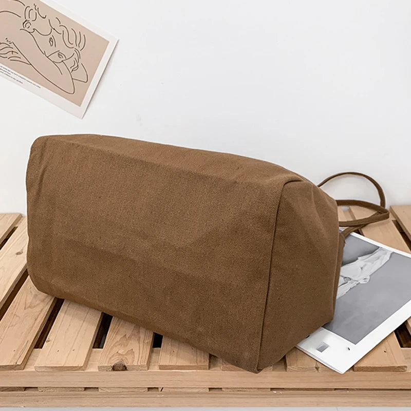 Large Capacity Canvas Shopper Tote Reusable For Women - Smarsty