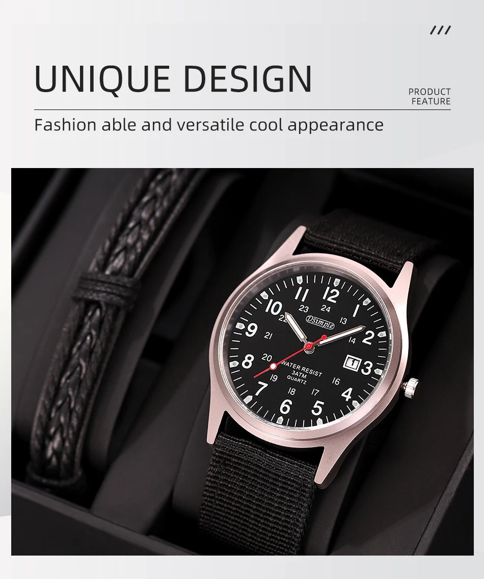 Luxury Mens Luminous Quartz Watch with Calendar - Smarsty