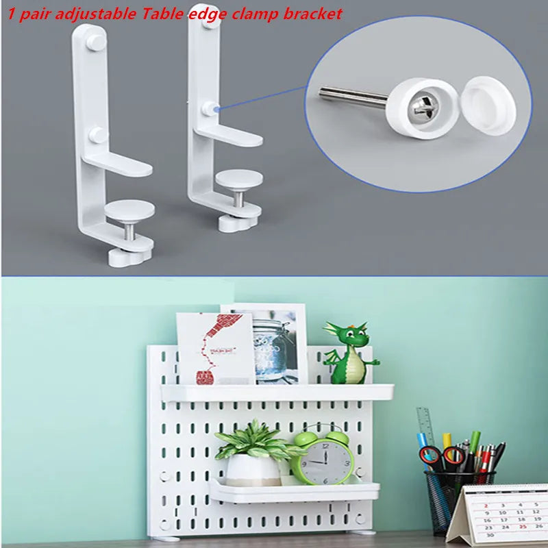 Punch-free Hole Board Vertical Desktop Wall Hanging Office Desk Storage Shelf Reading Room Desktop kitchen Bathroom Storage Rack by Smarsty