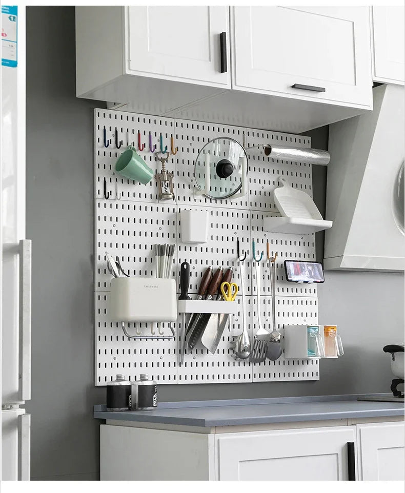 DIY Pegboard Accessories Kitchen Organization No Drill Hanging Shelf Storage Hooks Wall Organizer Crafts For Garage Room