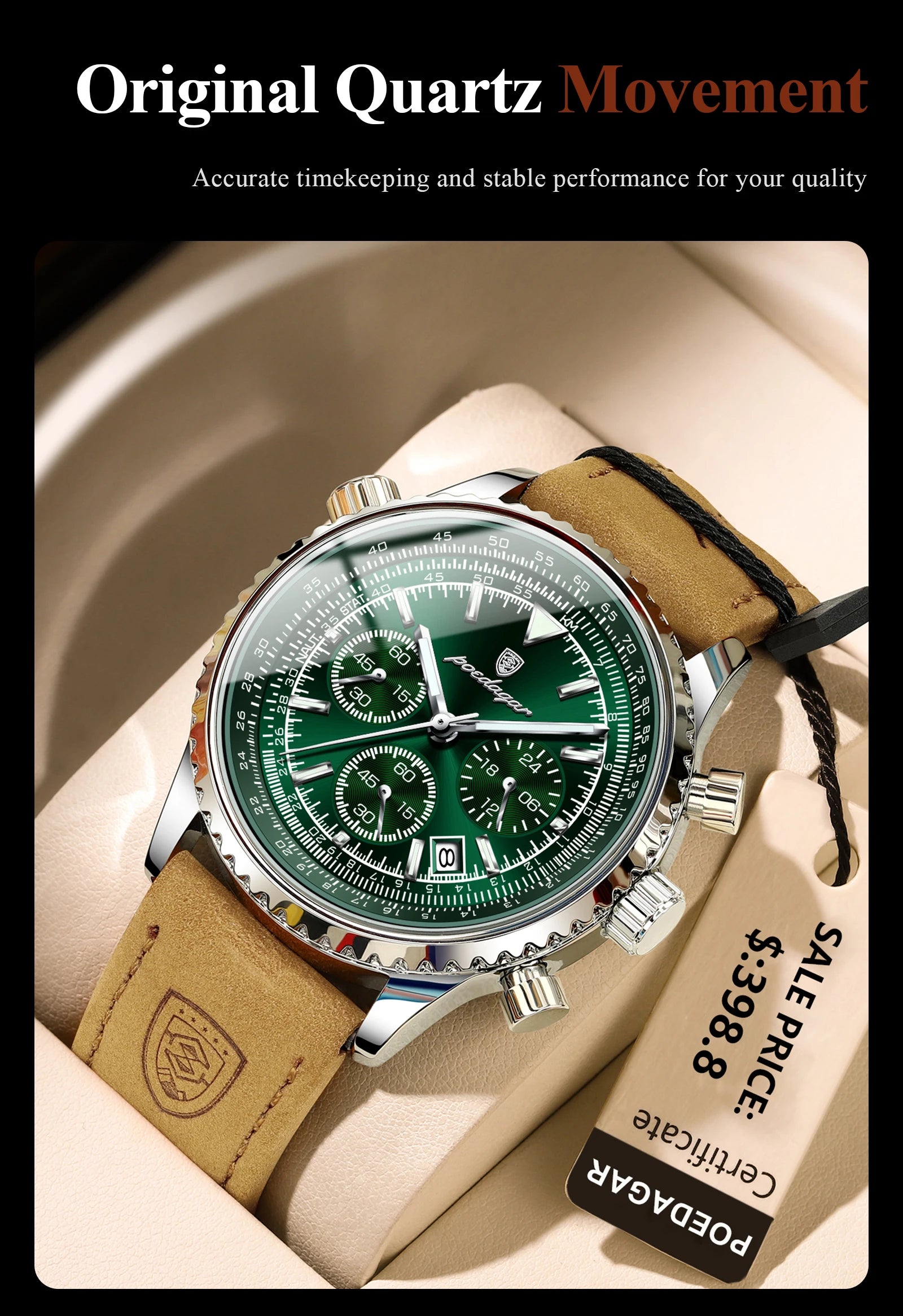 Luxury Waterproof Quartz Chronograph Watch for Men - Smarsty