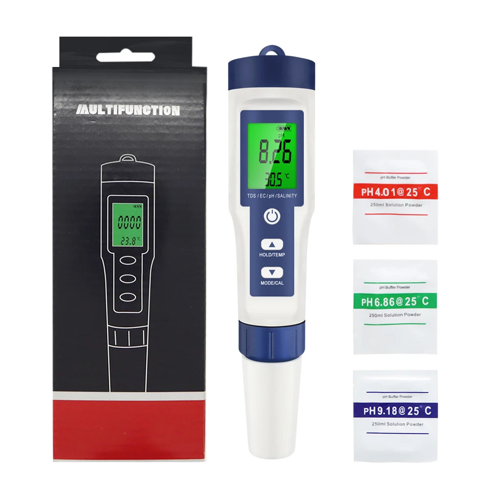 Professional 5 In 1 Water Quality Tester for Accurate Measurement - Smarsty